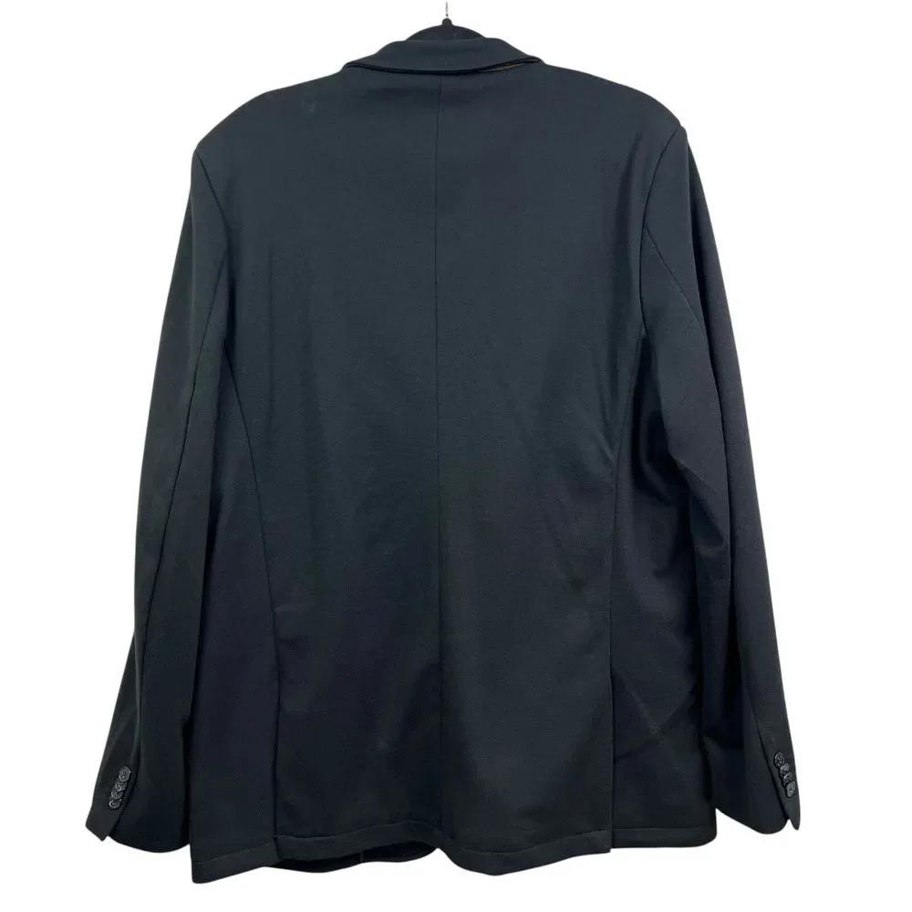 Civil Society Mens Knit Sports‎ Coat Notch Collar Double Vented Pockets Black XL